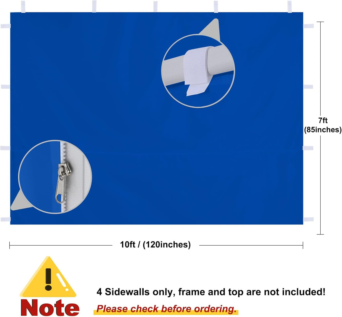 MASTERCANOPY 10x10 Sidewall Kit 3 Sidewalls & 1 Doorwall Blue