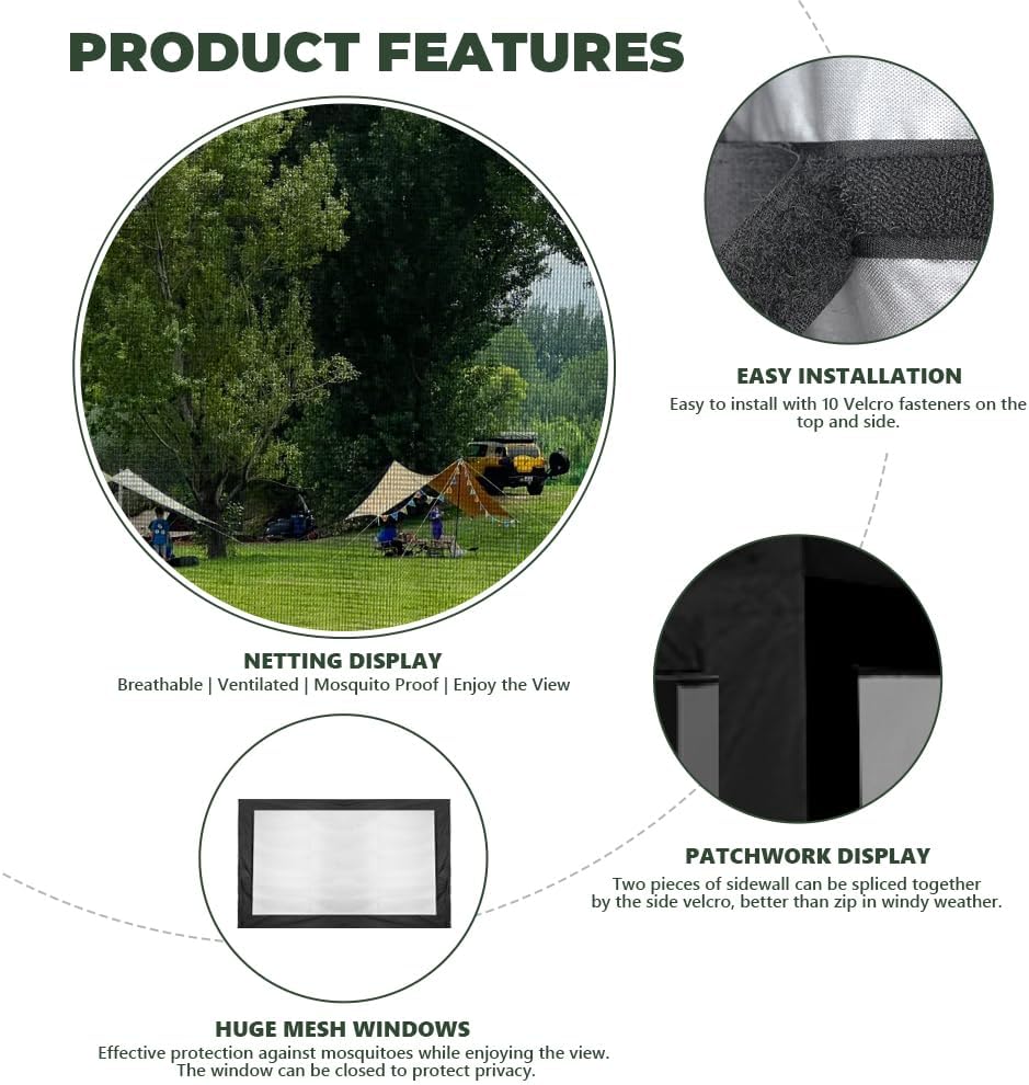 mesh sidewall for 10x10 pop up canopy, close-up detail