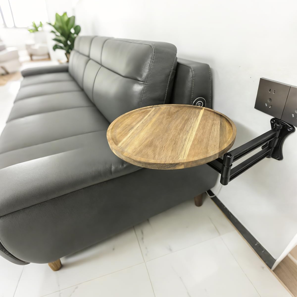 11.8-inch Retractable Wall-Mounted Folding Table with Adjustable Angle