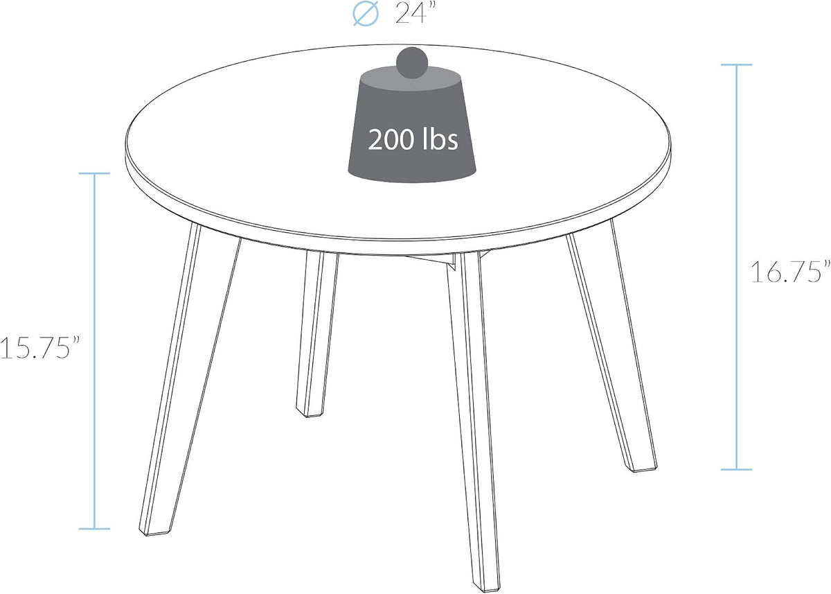 American Trails Genuine 100% Hardwood Round Coffee Table - Hand-Wiped Walnut