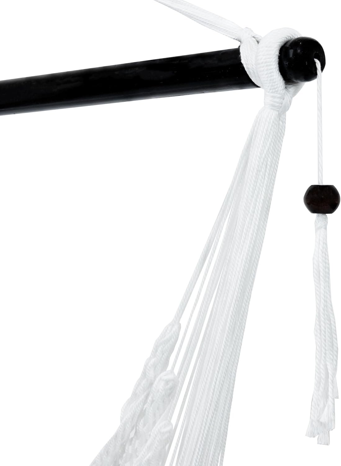 Sunnydaze Hanging Hammock Chair Swing for Patio, Caribbean, White