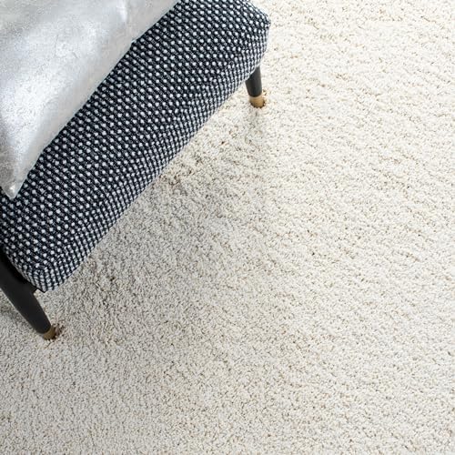 SAFAVIEH Milan Shag Collection Runner Rug - 2' x 6', Ivory, Solid Design, Non-Shedding & Easy to Clean, Plush Thick Pile, Ideal for Hallway, Foyer, Bedroom (SG180-1212)