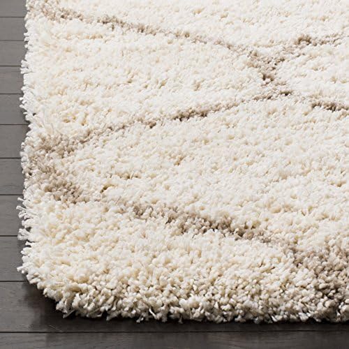 SAFAVIEH Hudson Shag Rug 10x14, Plush Trellis X-Large Ivory & Beige SGH280D