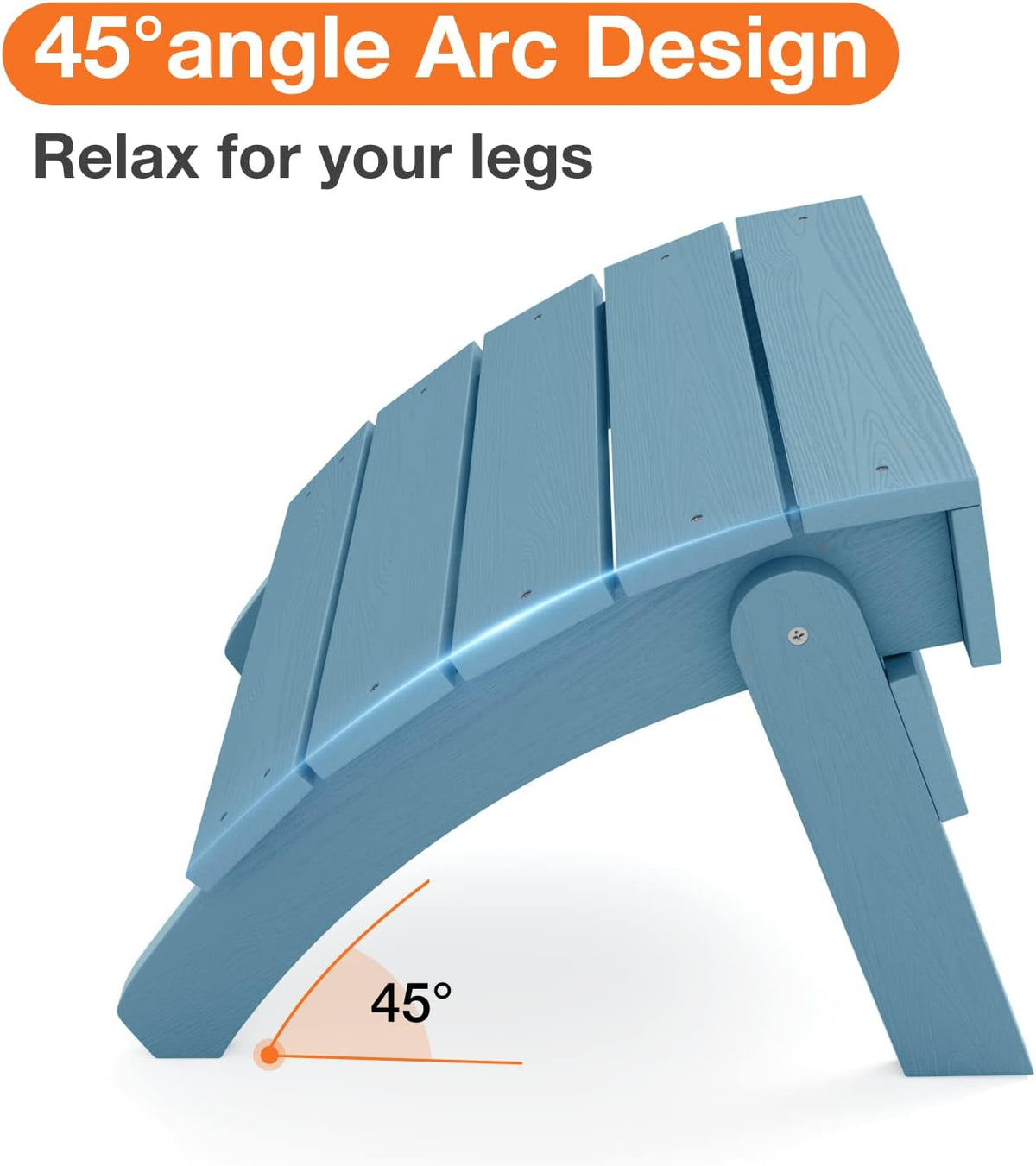 YEFU Folding Adirondack Ottoman Outdoor Set of 2, Blue