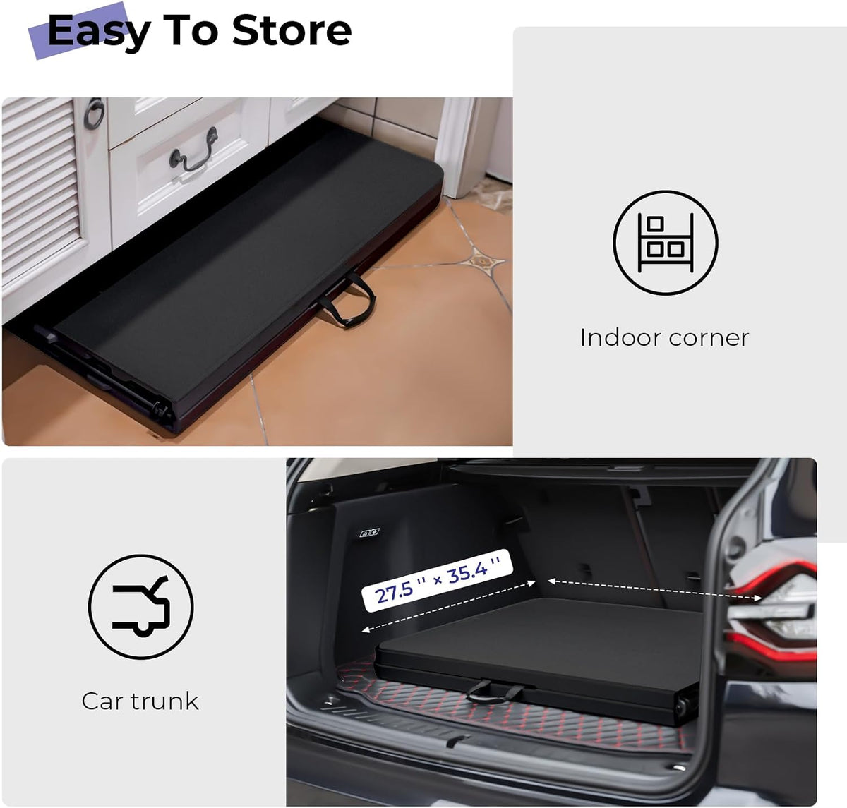 Folding Table 6ft, Heavy Duty Portable Utility Table with Handle, Black