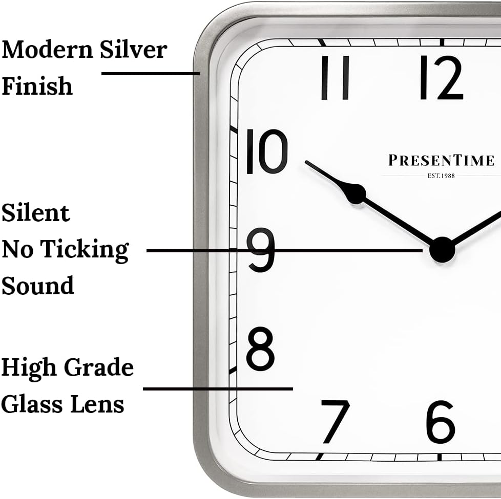 Presentime 16" Anton Vintage Square Clock
