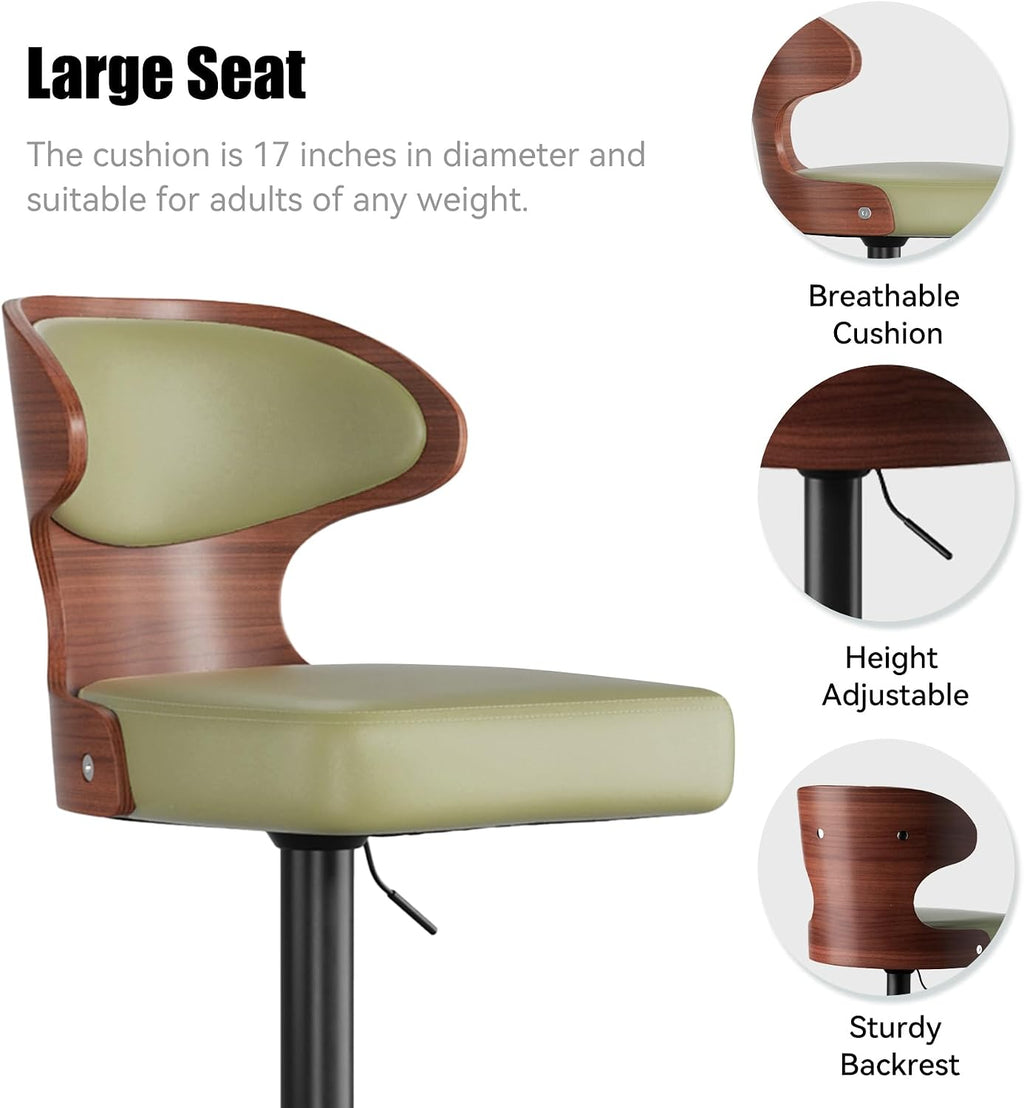 swivel bar stools set of 4,adjustable height bentwood, side view