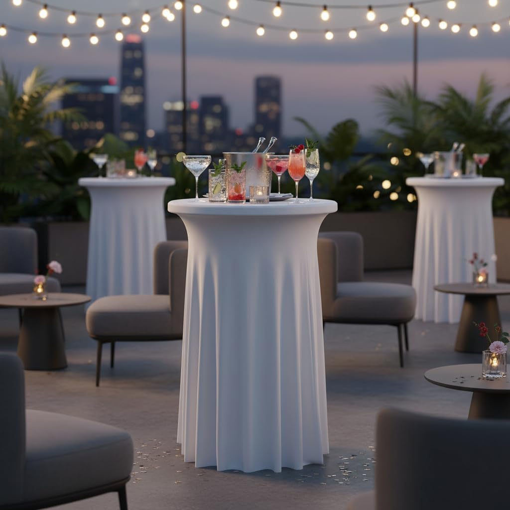 highboy cocktail table cover skirt bar tablecloth (32", close-up detail