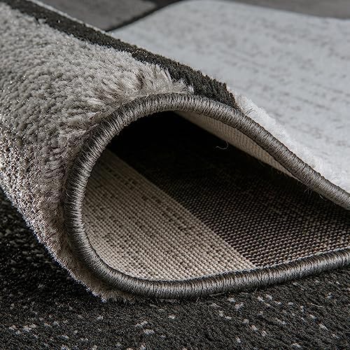 Rugshop Modern Boxes Contemporary Living Room Area Rug Gray 3'3" x 5'3"