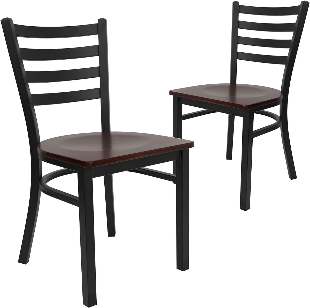 Flash Furniture Hercules Ladder Back Restaurant Chair, Mahogany, 2-Pack