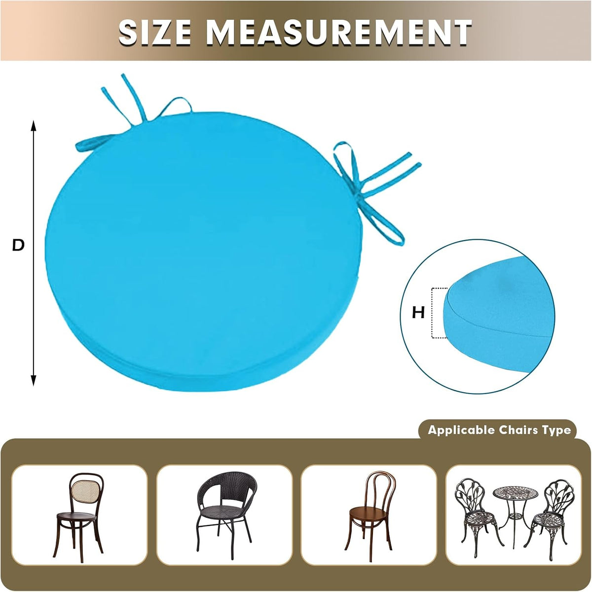 outdoor bistro chair cushions round seat cushions with showing dimensions