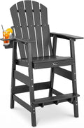 FUNBERRY Tall Adirondack Chair, High Top Balcony Chair with Cupholder