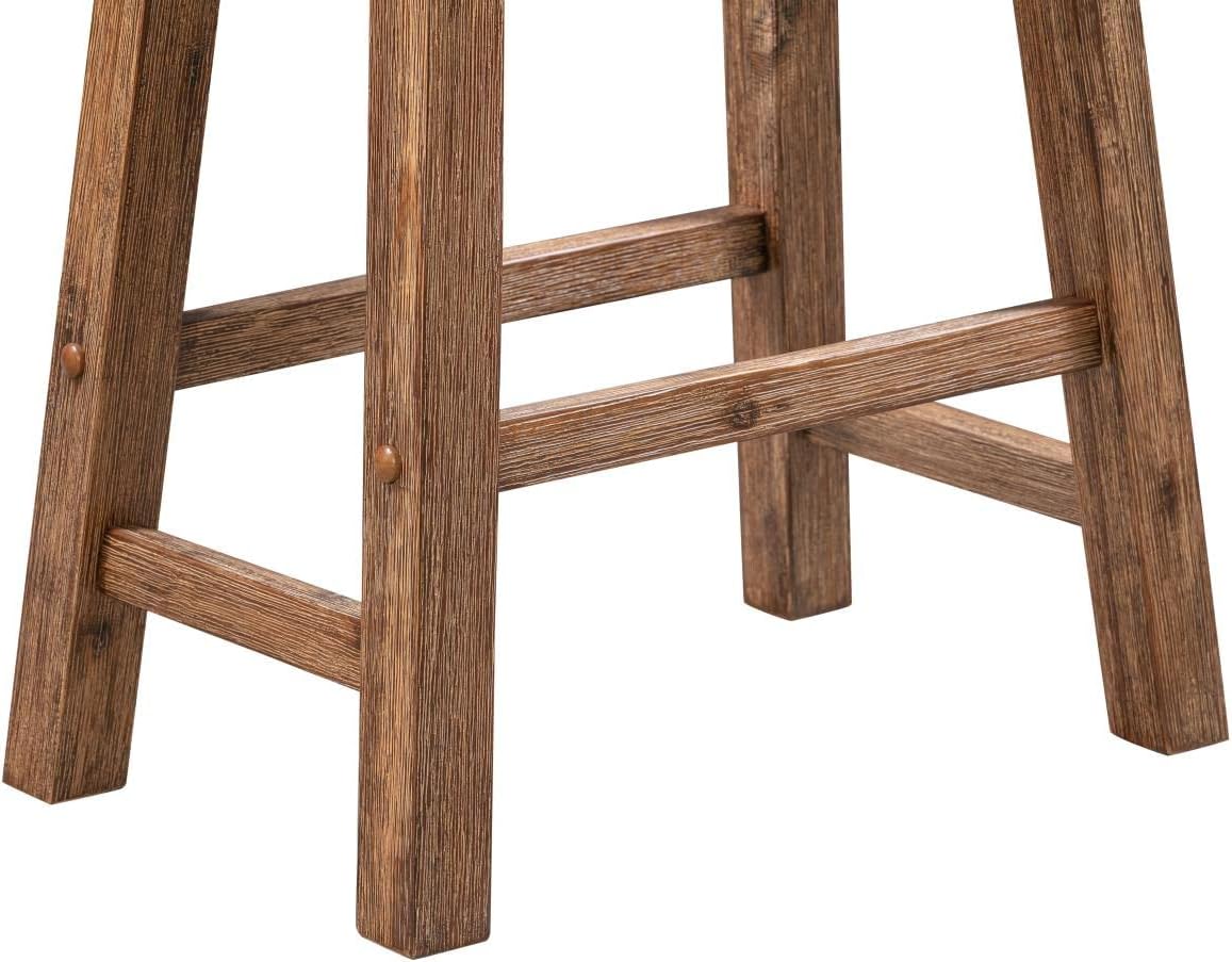 Boraam Sonoma Backless Saddle Kitchen Bar Stools - Weathered Barn - Set of 2