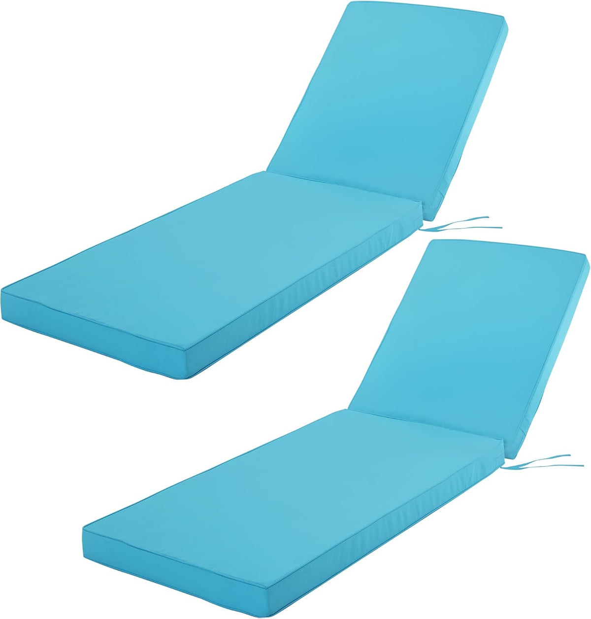 Chaise Lounge Cushions Outdoor Set of 2, 72x21x3 Inch, Teal
