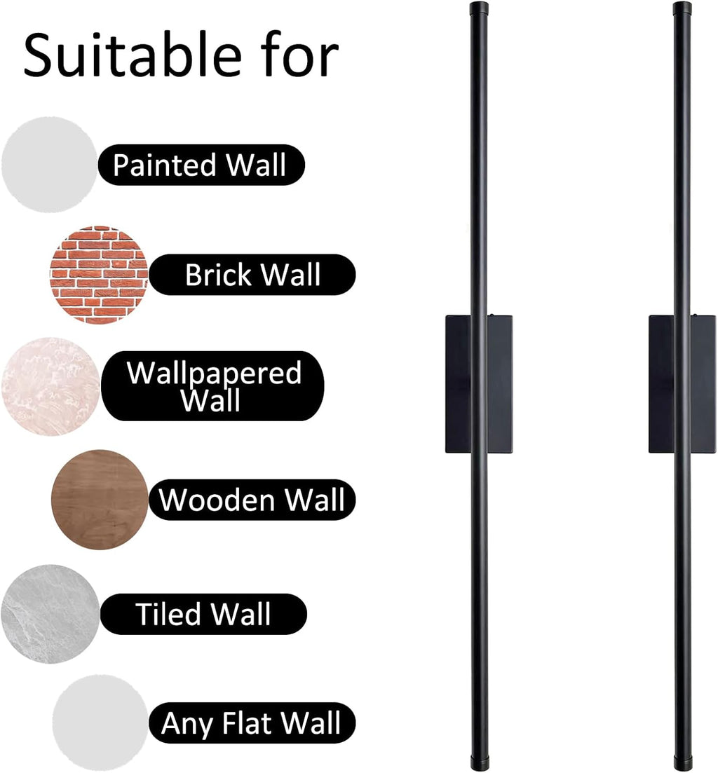 Peel and Stick on Battery Operated Wall Sconces Set of 2
