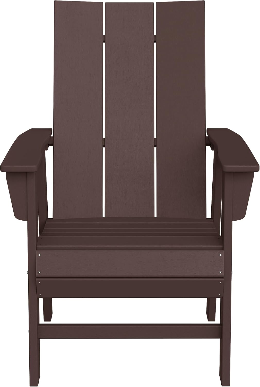 WestinTrends Ashore Outdoor Patio HDPE Plastic Modern Adirondack Dining Chair Dark Brown