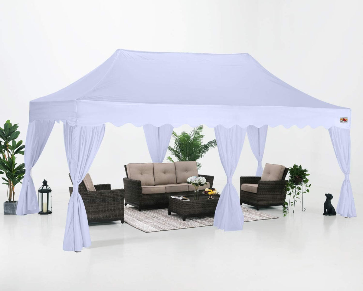 ABCCANOPY Patio Pop Up Canopy Tent with Curtain 10x20 Event-Series (White)
