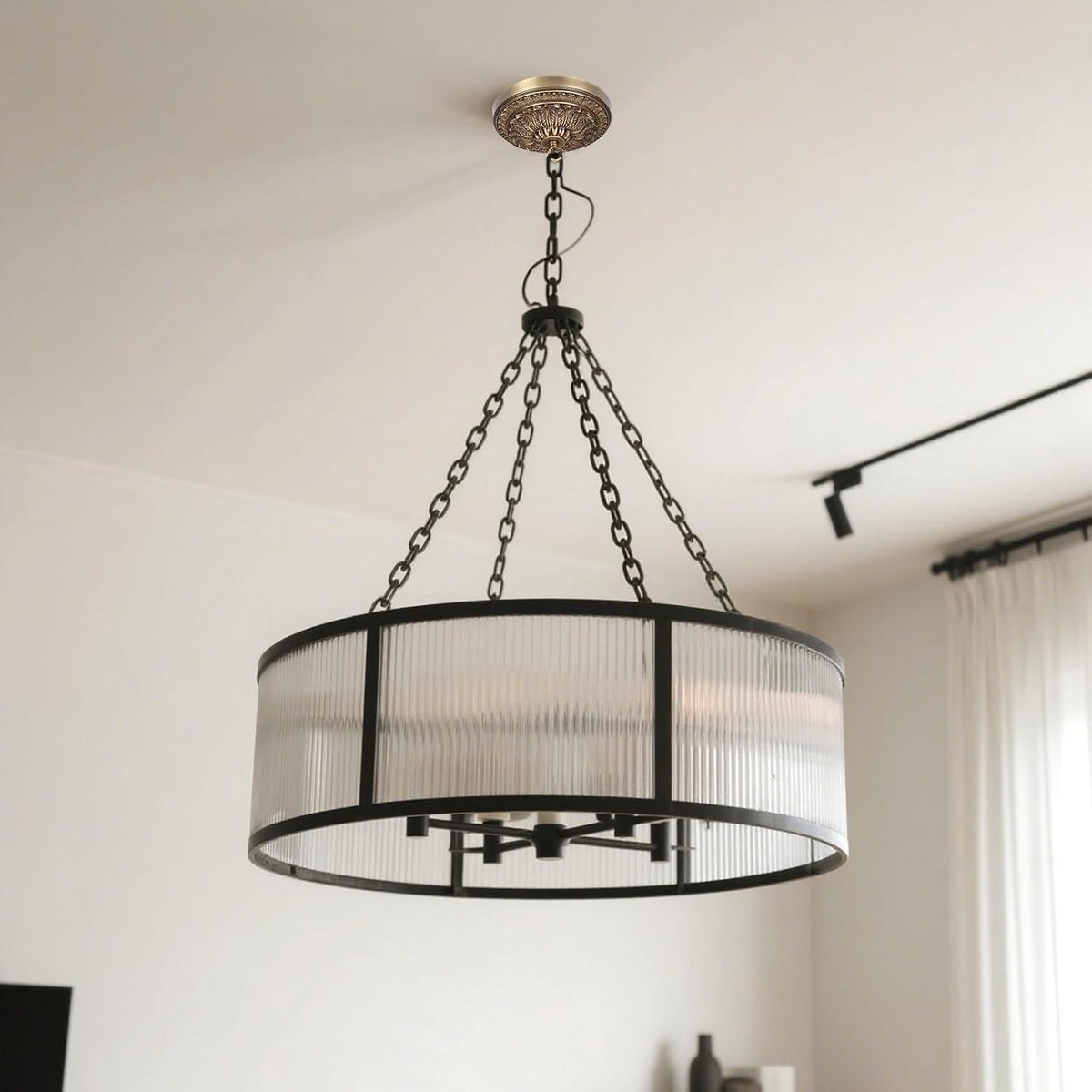 7.28 inches brass ceiling canopy, gold retro mounting, side view