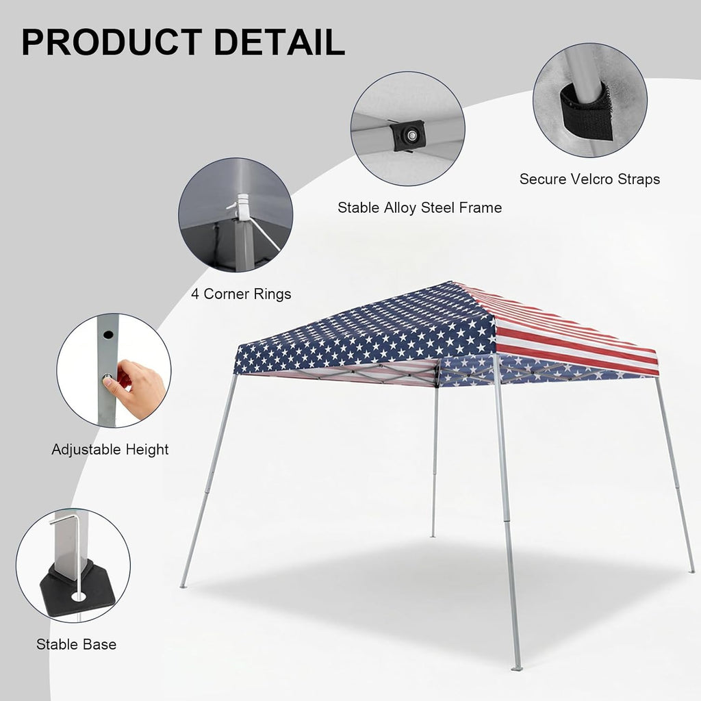 11 ft pop up canopy tent, outdoor easy, side view
