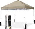 CROWN SHADES 8x8 Pop Up Canopy Tent with One Push Setup, Beige