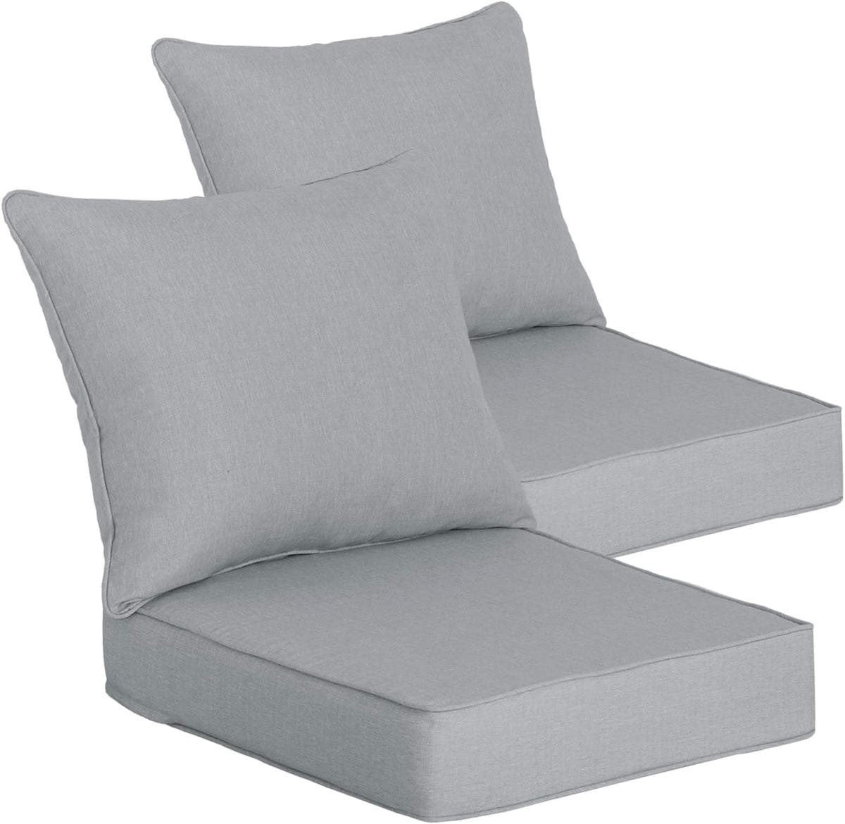 Goodgoods 24x24 Outdoor Deep Seat Cushions 2-Pack, 30D Foam, Stone Gray