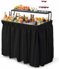 VINGLI Portable Cooler Table with Extra Storage Shelf, Alloy Steel, Black, Picetable Model