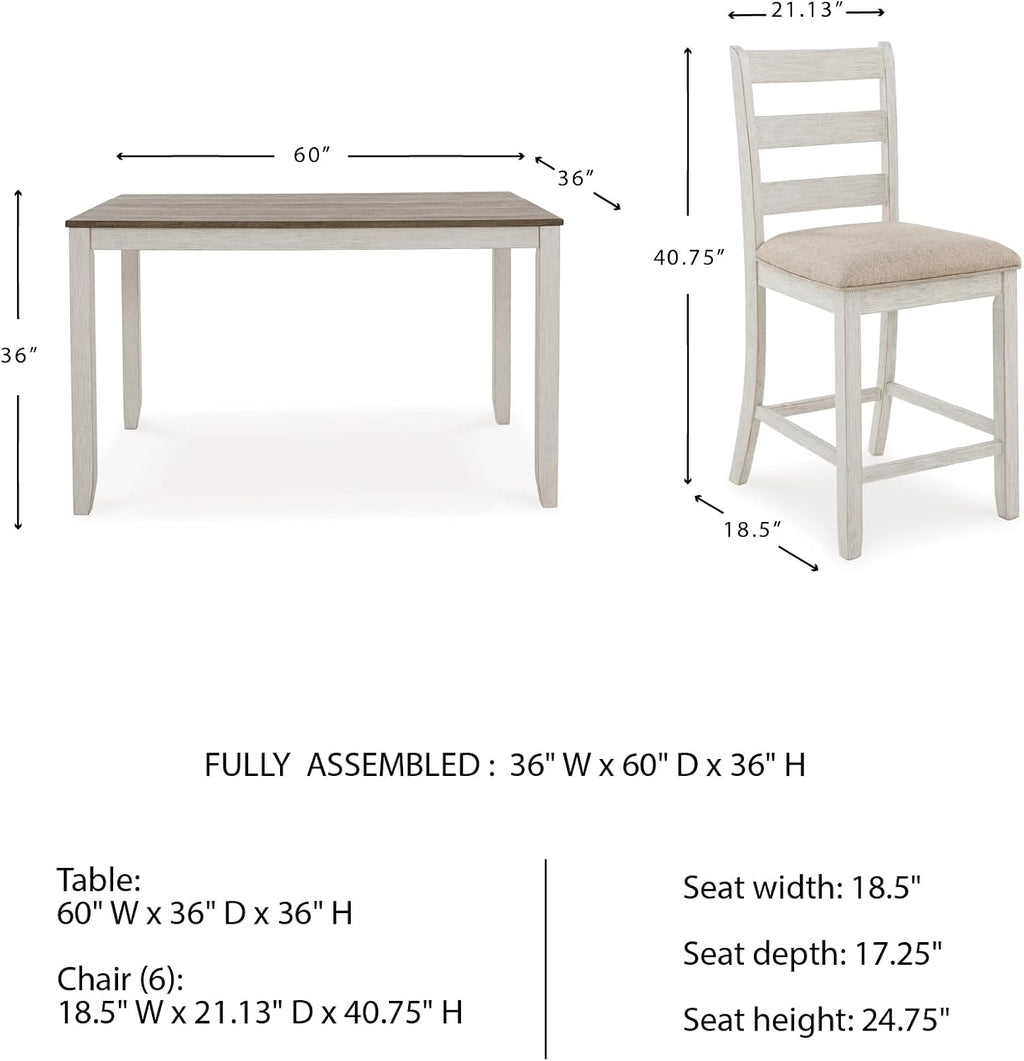 Signature Design by Ashley Skempton Counter Height Dining Table Set for 6