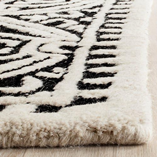 SAFAVIEH Cambridge Collection 11' x 15' Black/Ivory CAM123E Handmade Moroccan Premium Wool Area Rug