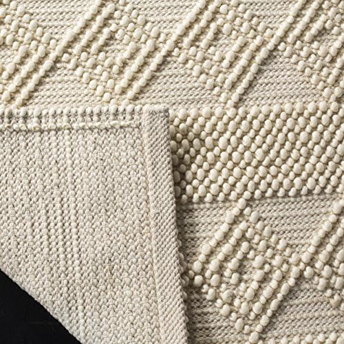 SAFAVIEH Area Rug 8x10 - Natura Collection - Large - Ivory, Handmade Wool & Cotton, Moroccan Boho Tribal Design, Ideal for Living Room, Bedroom, Dining Space (NAT102C)