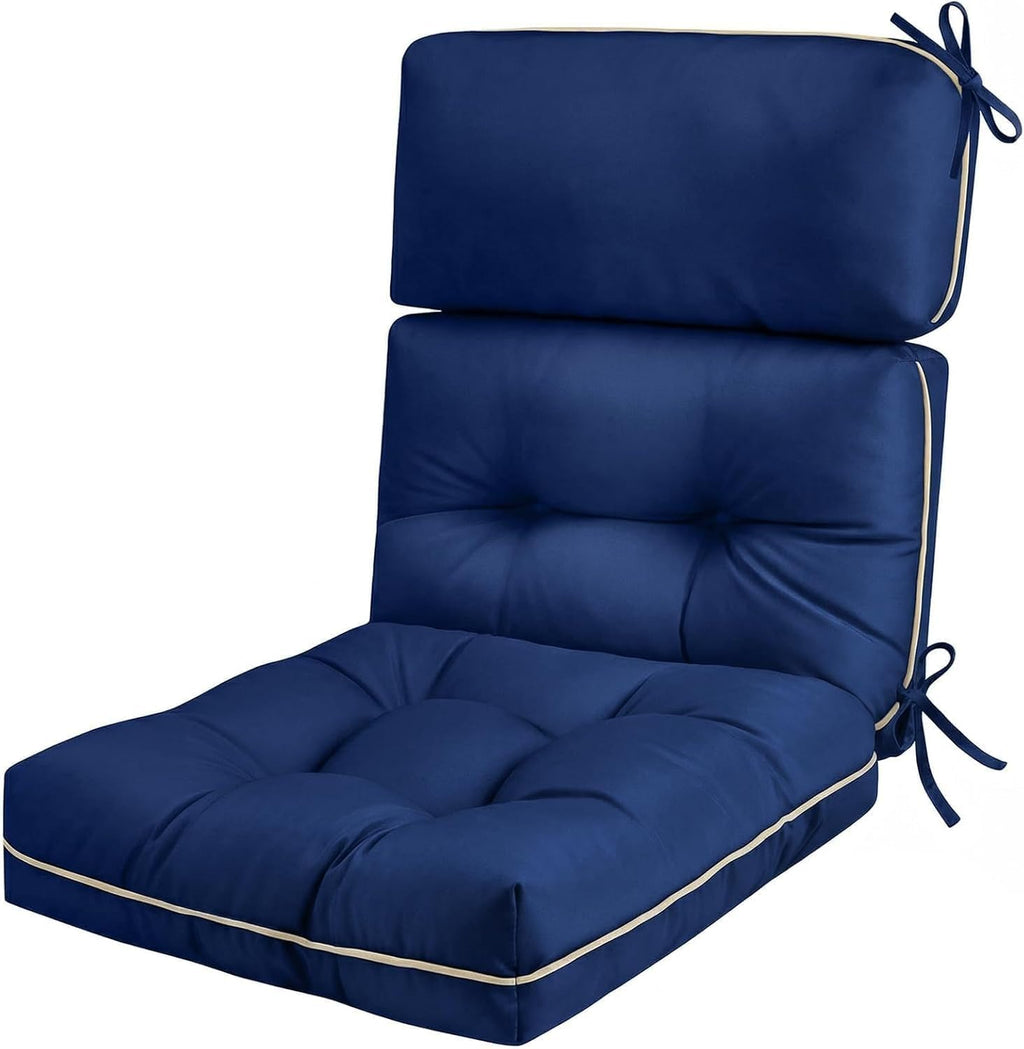 Patio Chair Cushions High Back 44"x22"x4" Thick (Blue)