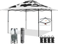 EAGLE PEAK 13x13 Pop Up Canopy Tent, Auto Extended Eaves, Cow Print