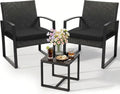 Murago 3-Piece Wicker Patio Bistro Set, Outdoor Conversation Set