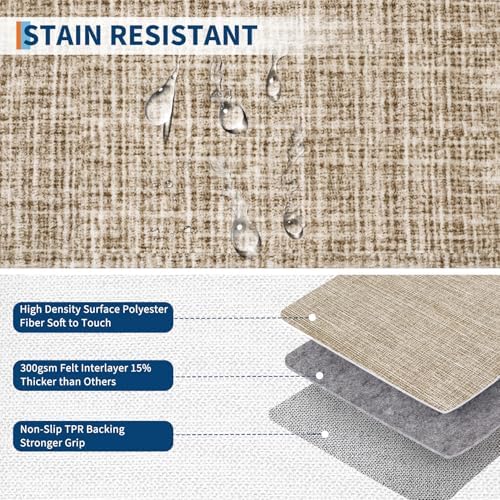 GarveeHome Modern Bordered 8x10 Washable Area Rugs for Living Room Bedroom