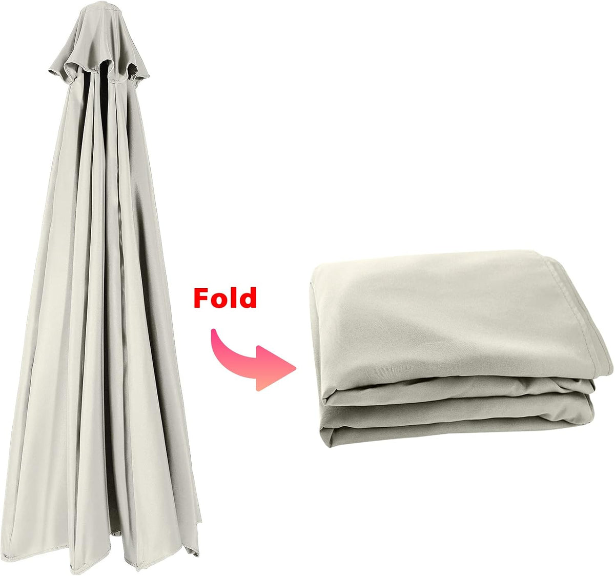 abccanopy 10ft outdoor umbrella replacement top suit 8, close-up detail