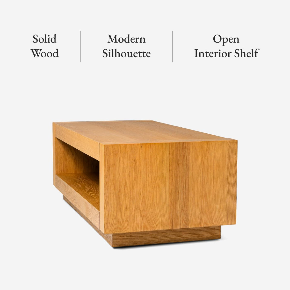 Maven Lane Artemis Coffee Table, Natural Solid Wood, 18"