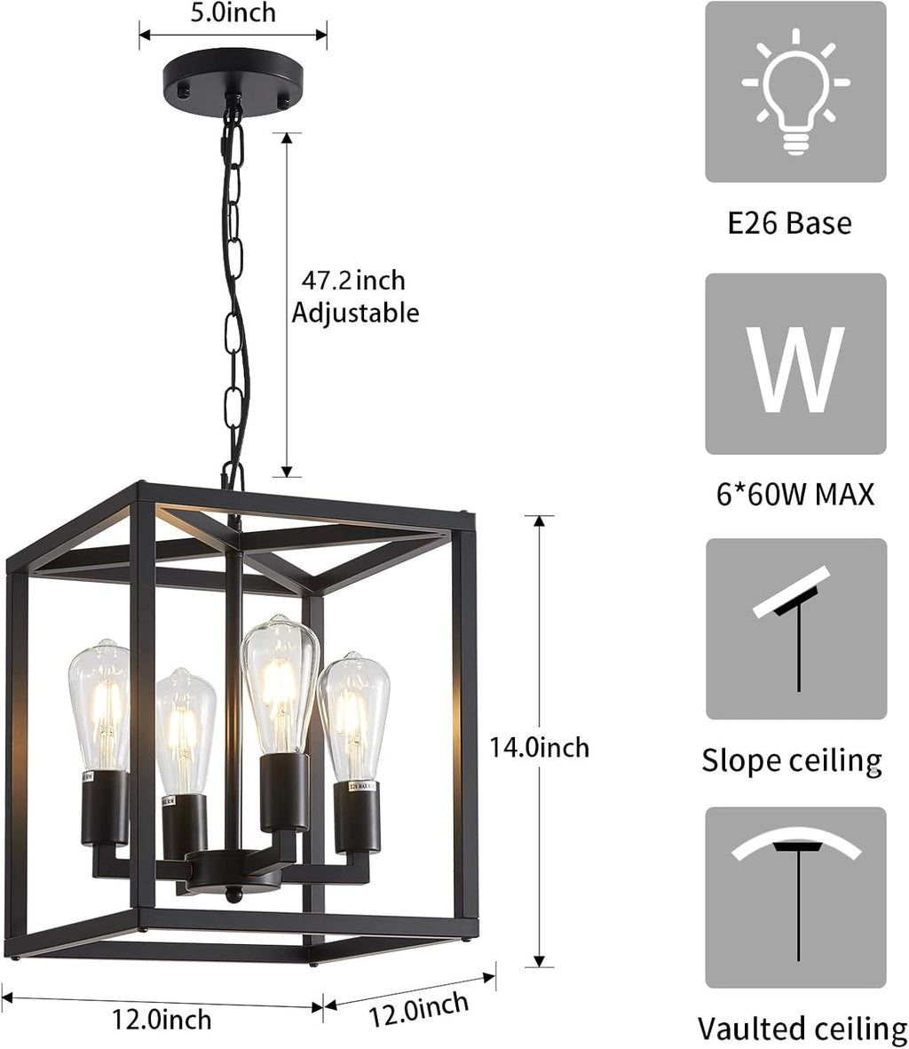 lanhall 4-light farmhouse chandelier fixture rustic industrial pendant, package contents