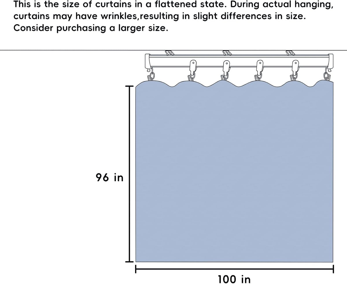 MaKefeile Room Divider Curtains Total Blackout Privacy Curtain Panel Room Thermal Insulated Noise Reduction Curtains for Bedroom Window Living Room Ceiling Track Curtain W 8.3 ft × H 8 ft Beige