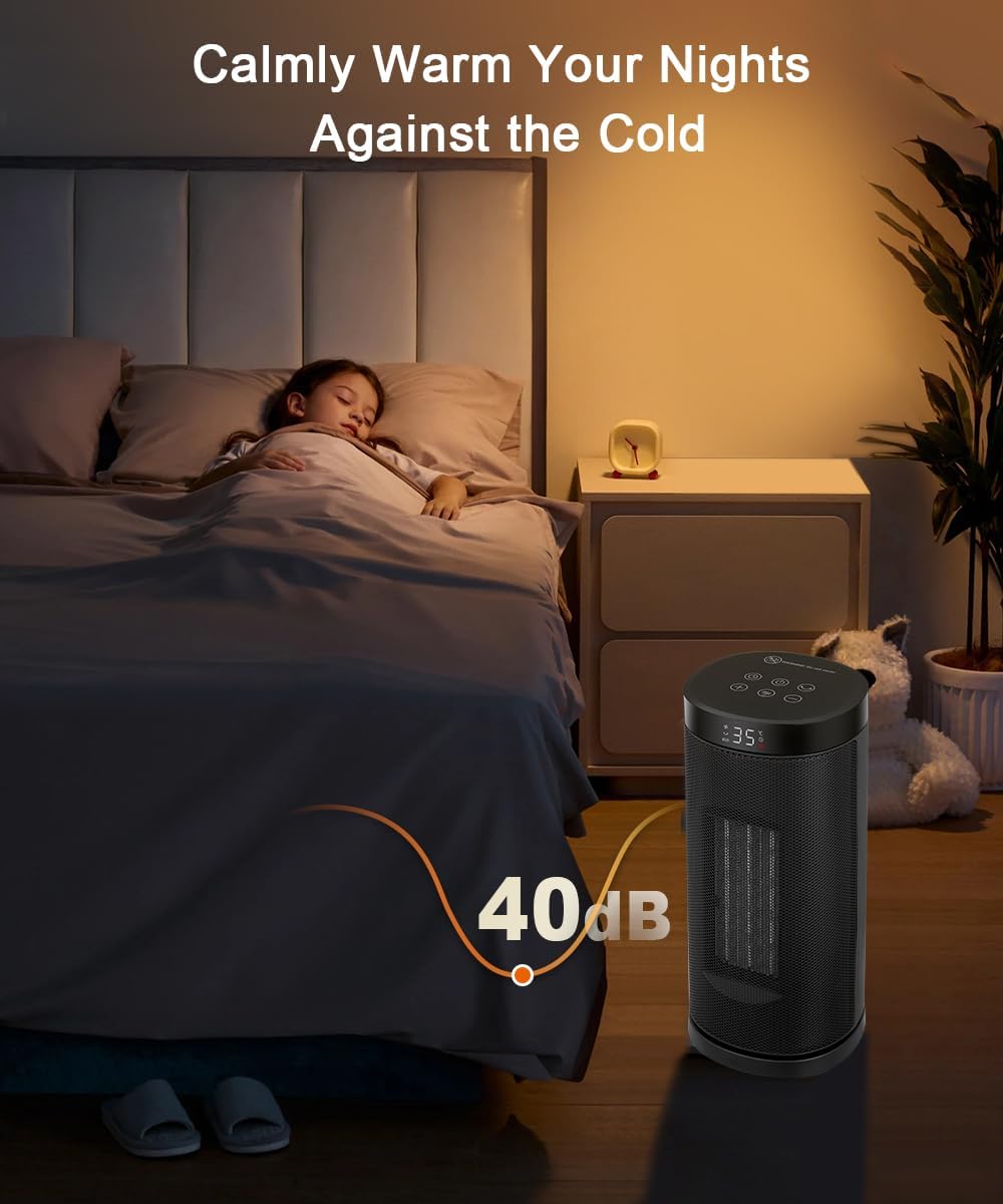 Sunnote Space Heater for Indoor Use, Portable Heater with 80°Oscillating