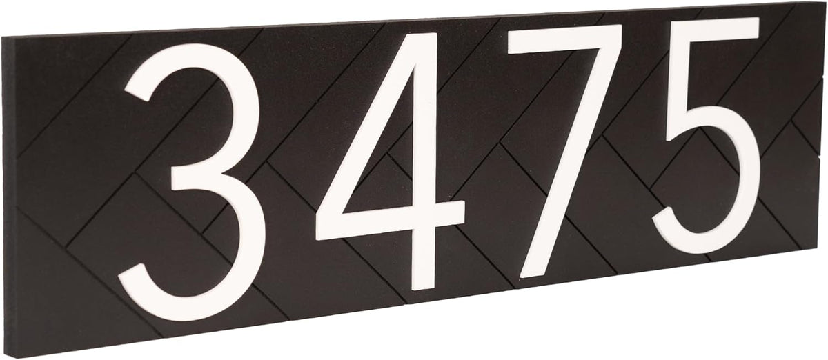 Address Signs for House - Modern Black 20” Horizontal House Number Sign