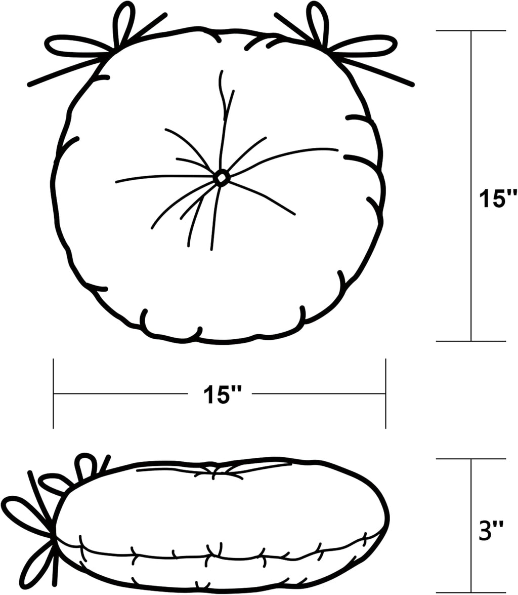 gueglsa outdoor tufted round cushions 15 inch, waterproof shown in use