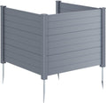 GIANTEX 36''H x 48''W Air Conditioner Fence Privacy Screen 3 Panels, Gray