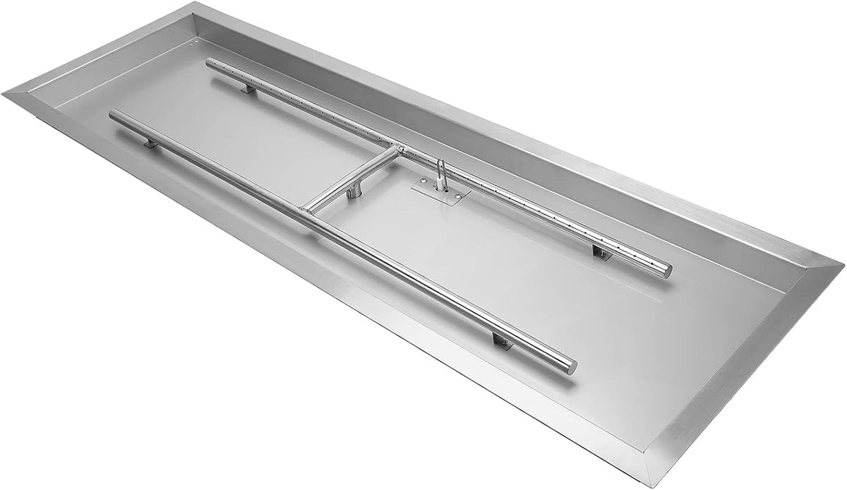 Stanbroil 48 x 14 Inch Rectangle Drop-in Fire Pit H-Burner Pan