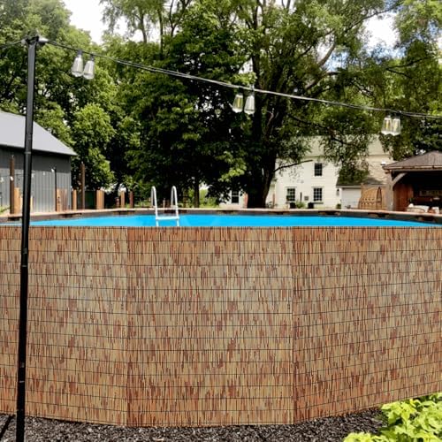 KOIUEYW Bamboo Reed Fencing, Light Russet Bamboo Fence Rolls 6ft High, Decorative Privacy Screen Reed Curtains for Patio Balcony Garden Backyard Outdoor, 6 x 16 FT (2 Pcs)