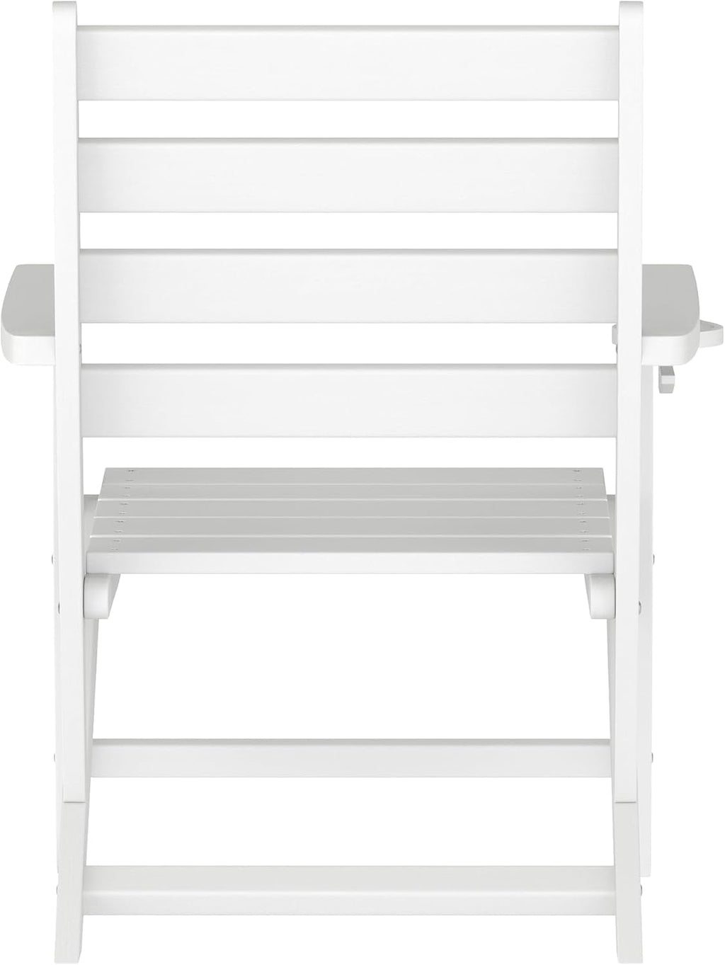 Flash Furniture HDPE Adirondack Dining Chair with Cup Holder, White