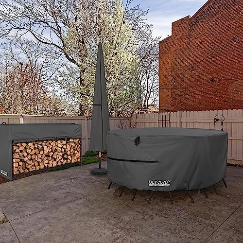 ULTCOVER Waterproof Round Patio Table Cover 60 inch, Black