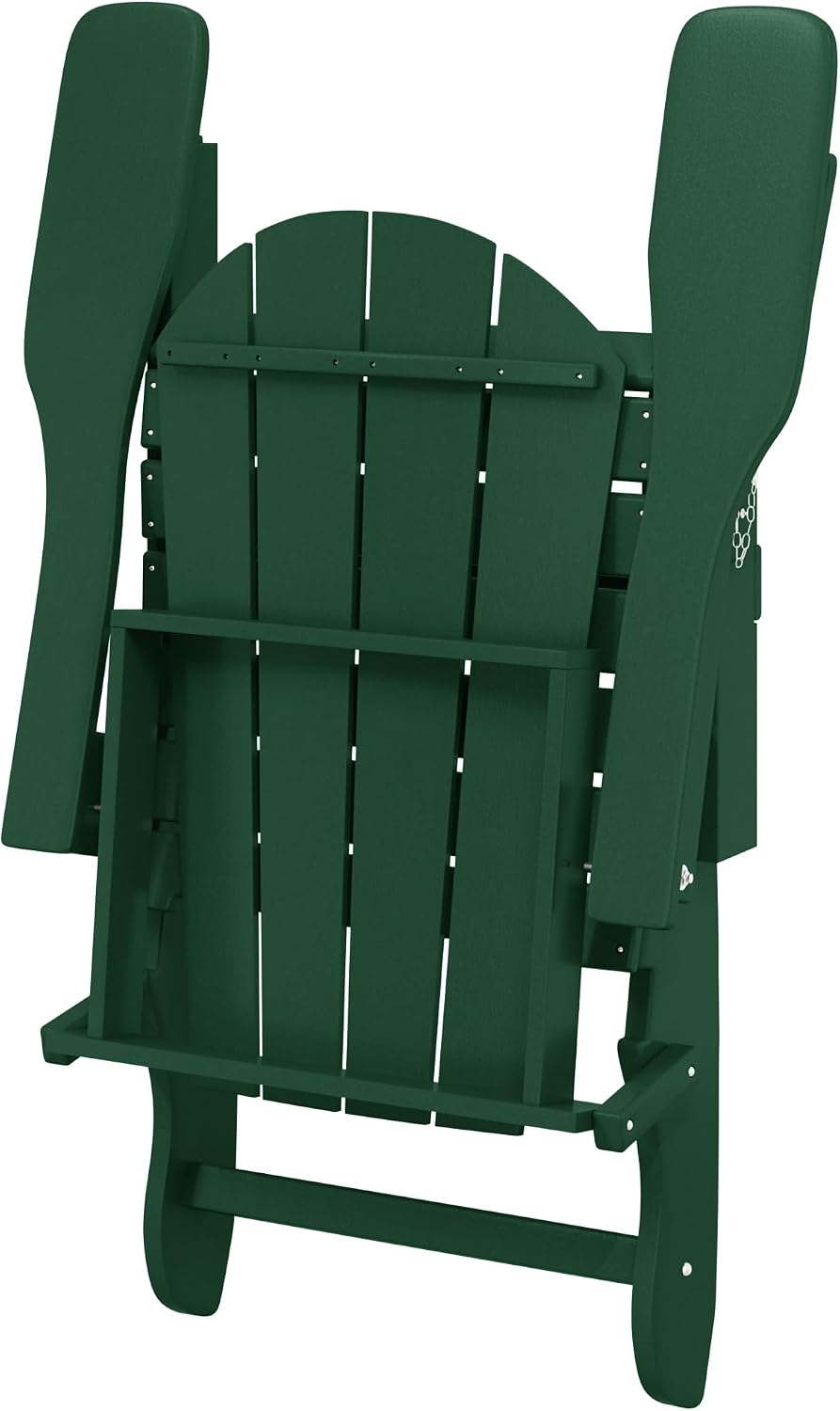 WO Home Furniture Laguna Folding Adirondack Chair, HDPE Patio Chair, All Weather Use Fire Pit Chair for Outdoor Garden, Backyard, Deck, Pool, Dark Green