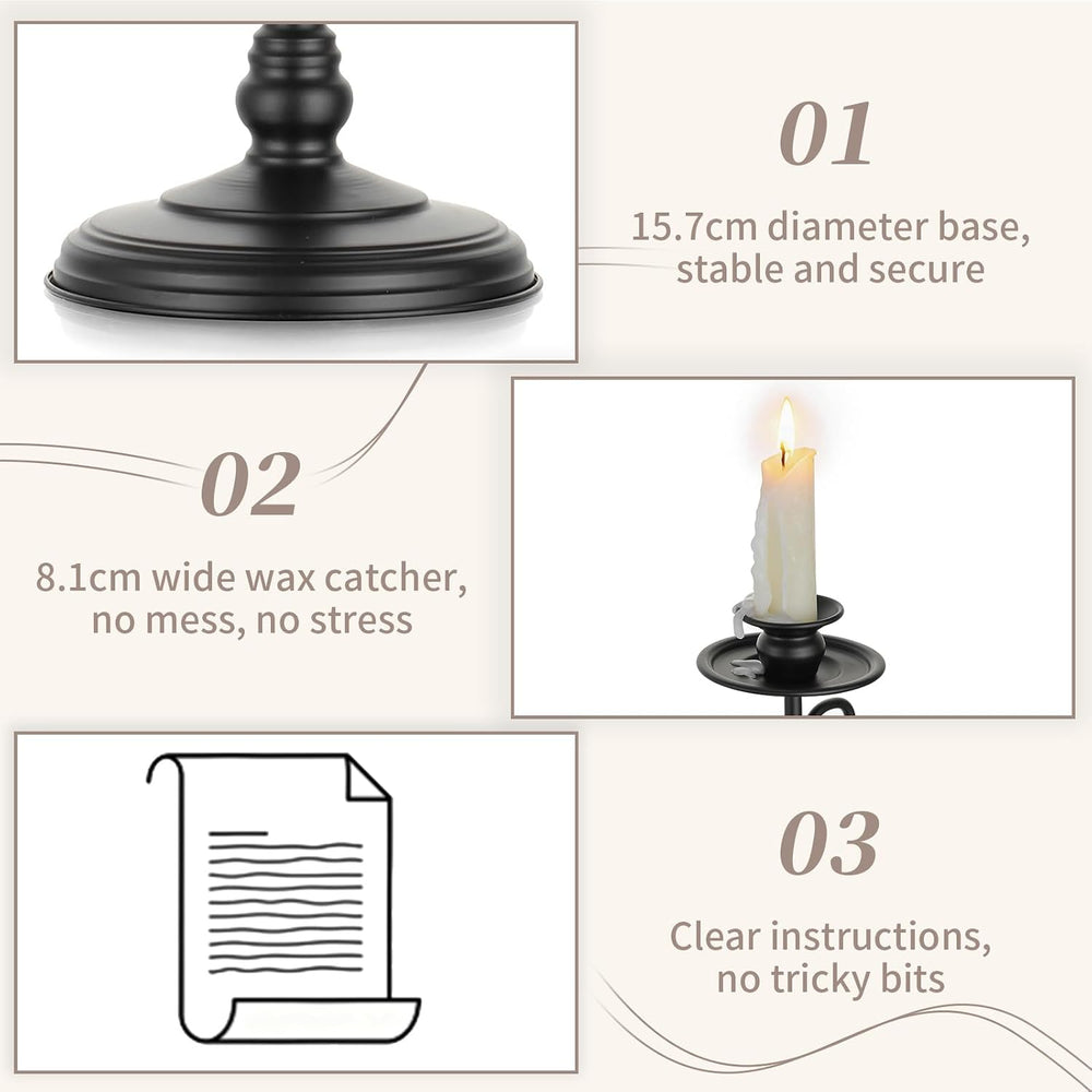 Sziqiqi Black Candelabra Centerpiece for Halloween: Gothic 5 Arm Candelabra