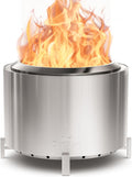 OutVue 27 Inch Stainless Steel Smokeless Fire Pit with Waterproof Cover