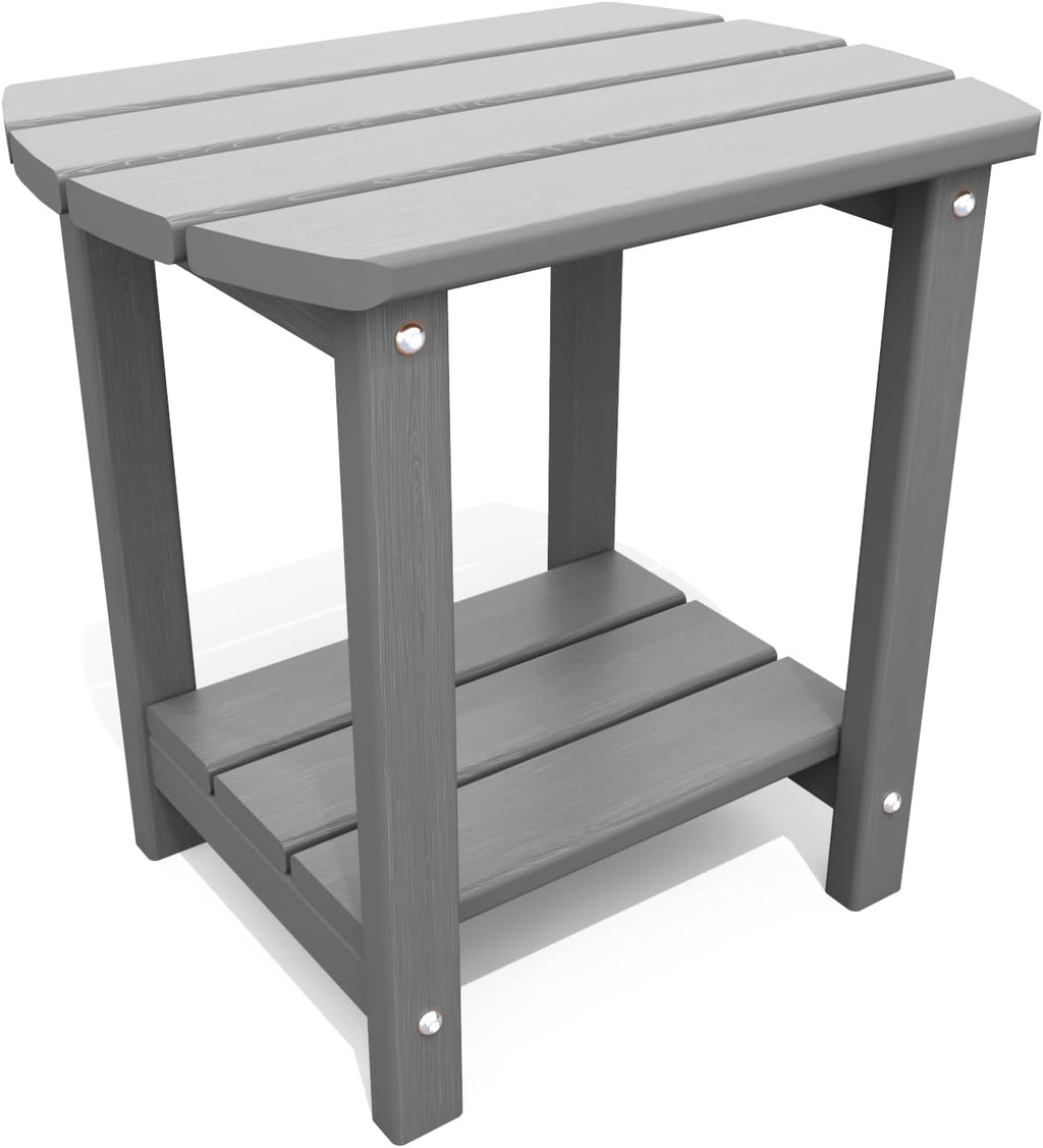 THOEOE Outside Side Table, Weather Resistant Grey