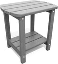 THOEOE Outside Side Table, Weather Resistant Grey